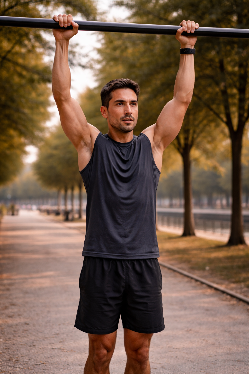 négatives pull-ups homme barre de traction phase excentrique