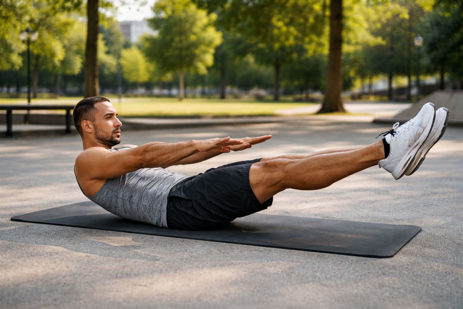 abdos poids de corps exercice hollow body hold homme 40 ans