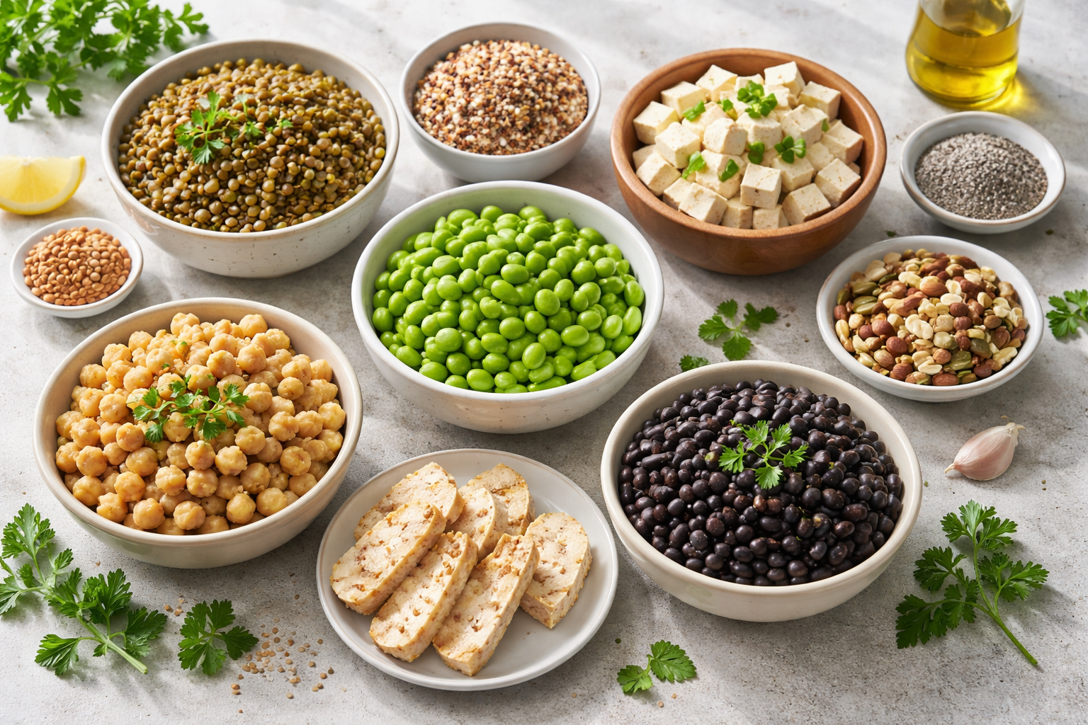 protéines végétales musculation lentilles pois chiches tempeh quinoa