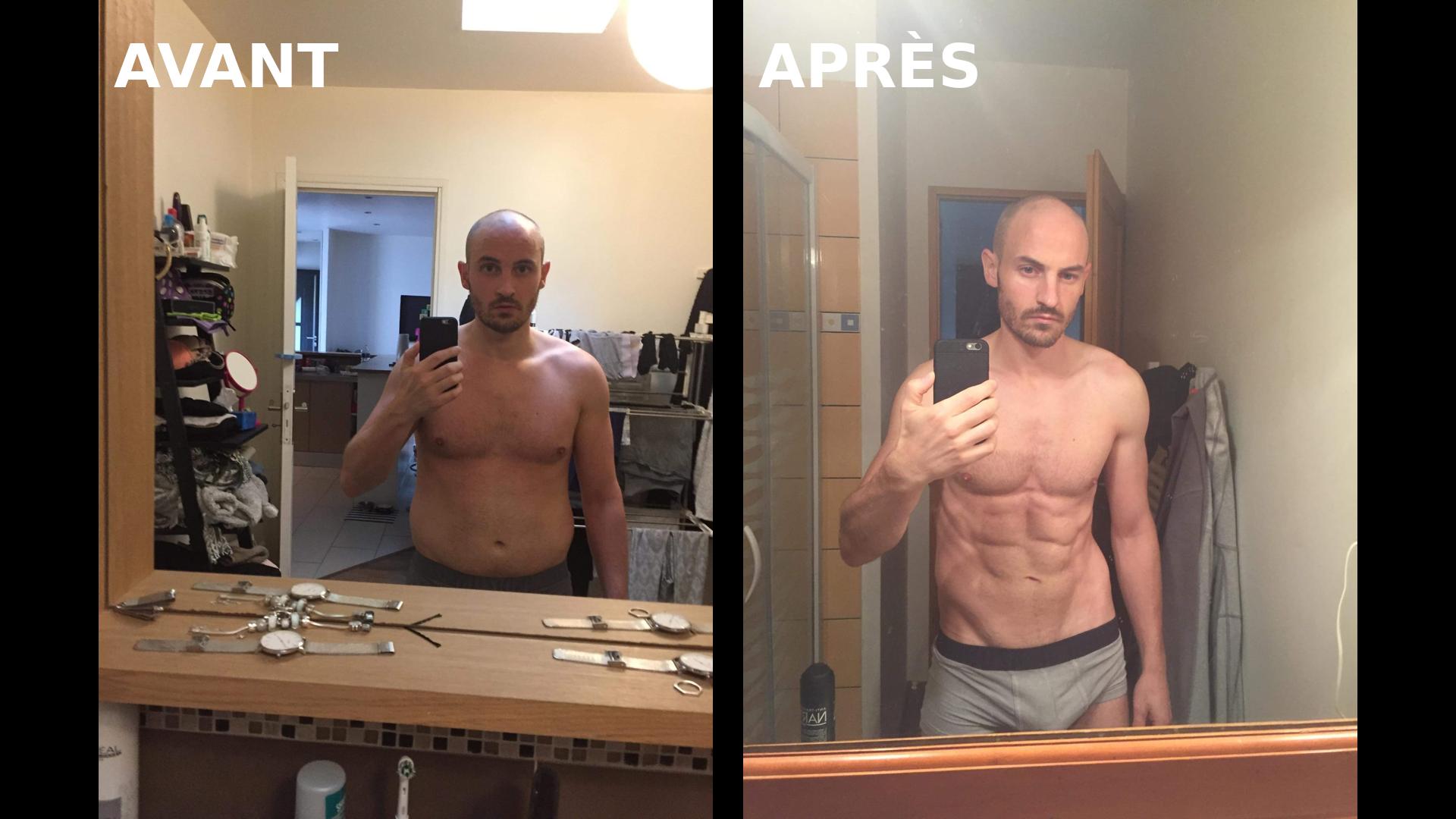 Transformation Martin 40 ans 92 kg à 78 kg nutrition tracking macros