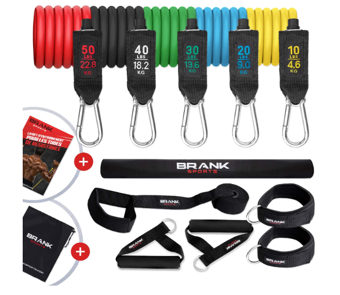 BRANK SPORTS kit complet élastiques tubes poignées