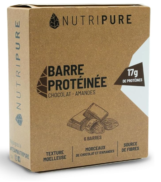 Barre protéinée Nutripure formulation propre 8-10 ingrédients sans additifs