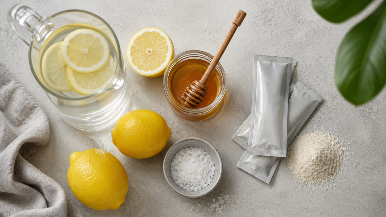 Boisson isotonique maison comparatif recette sel citron miel sport