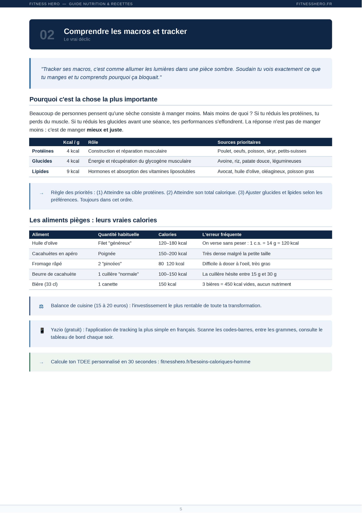 Guide Nutrition - Méthode et calcul macros