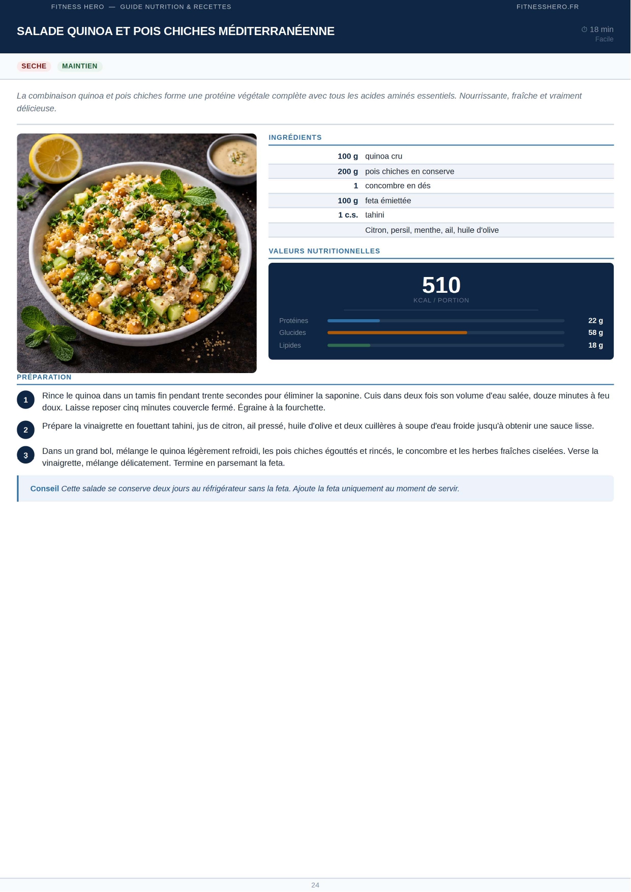 Guide Nutrition - Journée type chiffrée