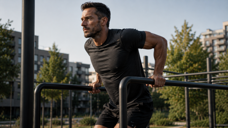 Séance callisthénie type entraînement poids du corps homme 40 ans structure 4 blocs