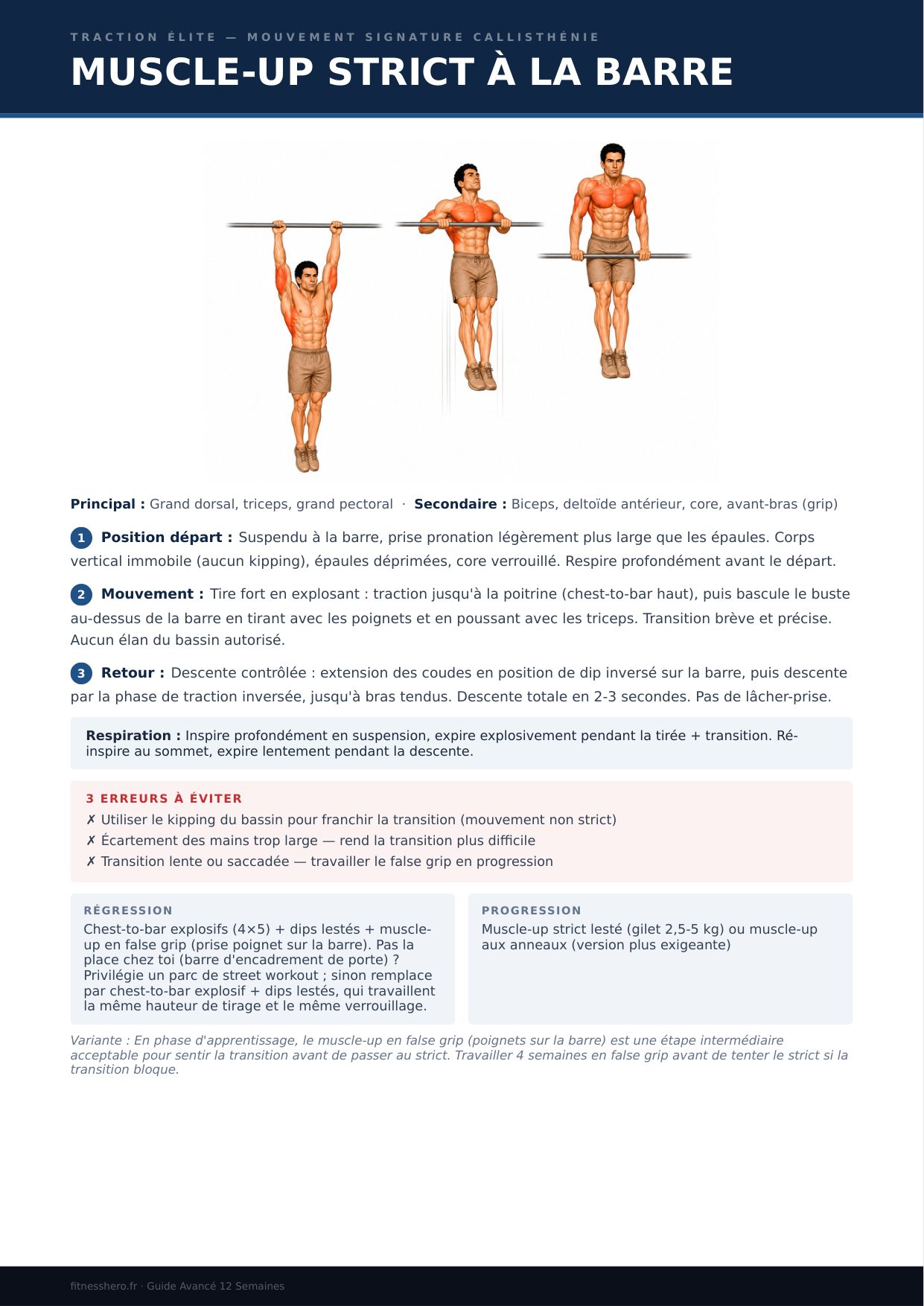 Programme Avancé - Fiche exercice illustrée muscle-up