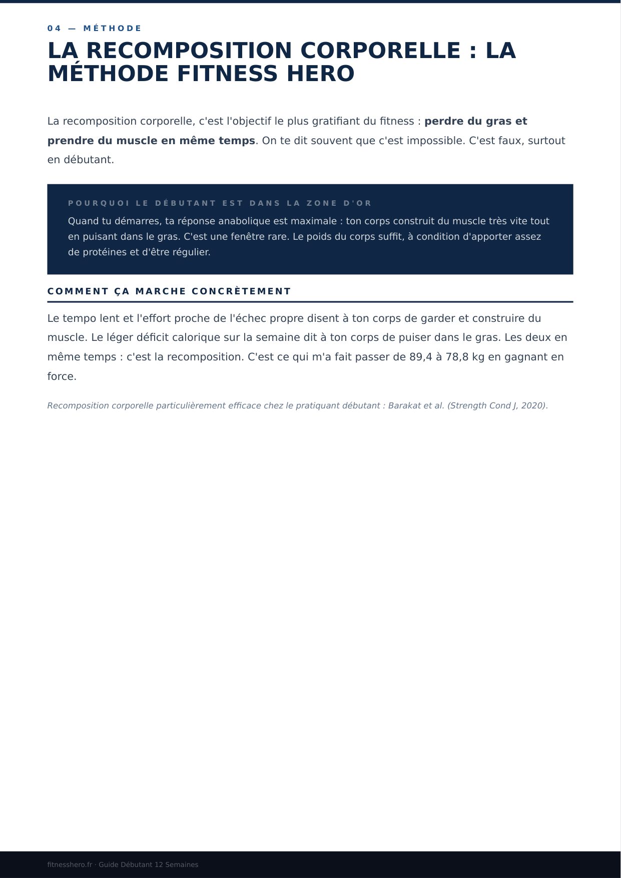 Programme Débutant - Méthode recomposition corporelle