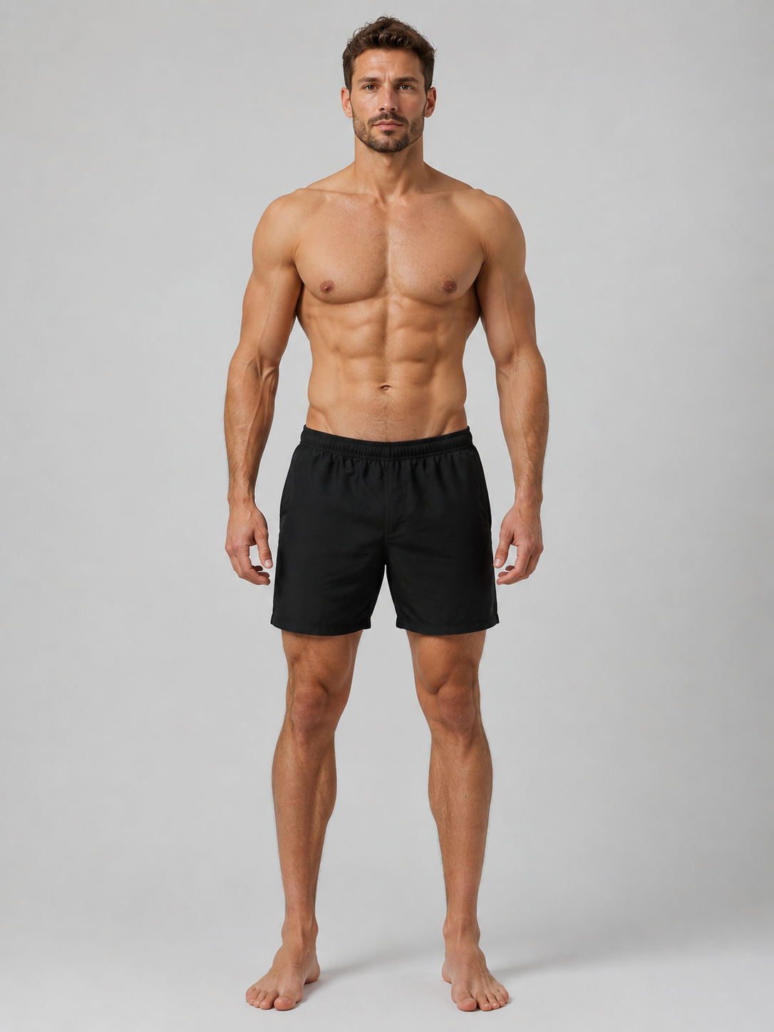 Morphotype mésomorphe homme épaules larges musculature naturelle taille resserrée
